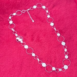 Claires long shiny silver necklace